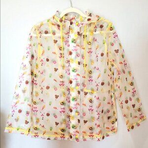 Disney Parks Mickey Mouse Snack Treats Rain Hooded Zip Jacket Adult L Pockets!